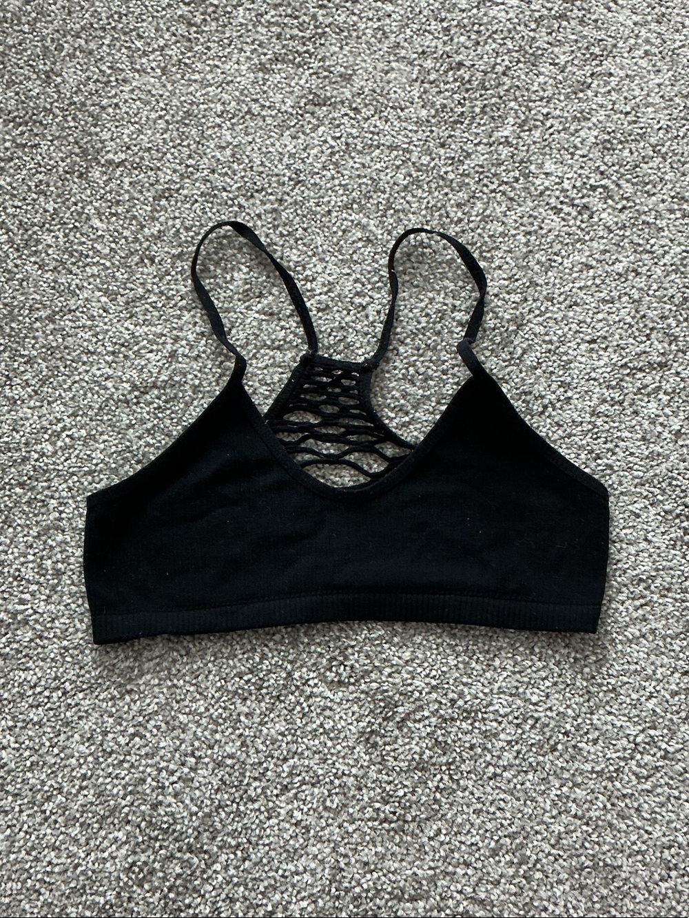 Free People Black Lace-Back Seamless Bralette